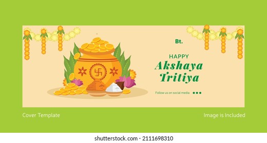 Happy Akshaya Tritiya cover page template. 