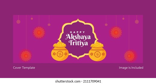 Happy Akshaya Tritiya cover page design template.