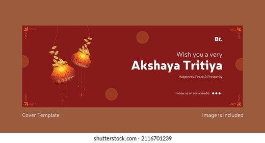 Happy Akshaya Tritiya cover page design template. 