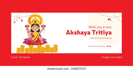 Happy Akshaya Tritiya cover template design. Vector graphic illustration.