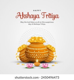 happy Akshaya Tritiya festival of India. abstract vector illustration design.