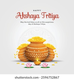 Happy Akshaya Tritiya festival of India. Creative vector illustration design.