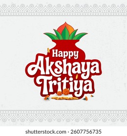Happy Akshaya Tritiya Festival Typographic Design Template