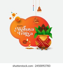 Happy Akshaya Tritiya Greeting Background Design Template Vector Illustration