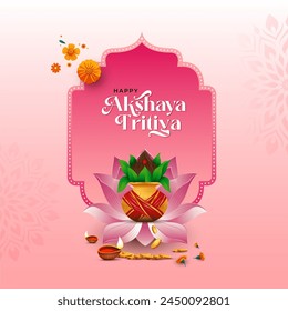 Happy Akshaya Tritiya Greeting Background Design Template Vector Illustration