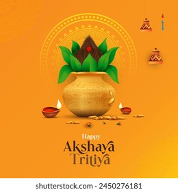 Happy Akshaya Tritiya Greeting Background Design Template Vector Illustration