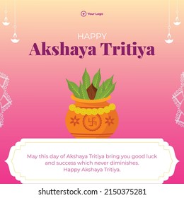 Happy akshaya tritiya Hindu festival banner design.