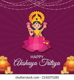 Happy akshaya tritiya Hindu festival banner design.