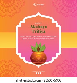 Happy akshaya tritiya Hindu festival banner design.
