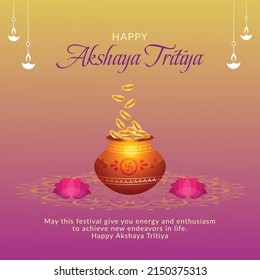 Happy akshaya tritiya Hindu festival banner design.