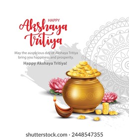 happy Akshaya Tritiya of India. abstract vector illustration design