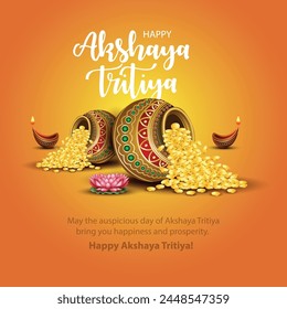 happy Akshaya Tritiya of India. abstract vector illustration design