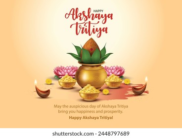 happy Akshaya Tritiya of India. abstract  vector illustration design