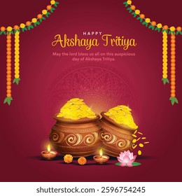 happy Akshaya Tritiya of India. abstract vector illustration design