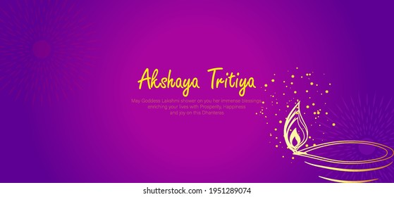 Happy Akshaya Tritiya an Indian festival where people buy Gold jewellery vector illustration