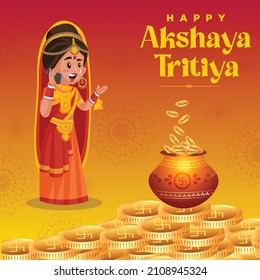 Happy Akshaya Tritiya Indian festival banner design