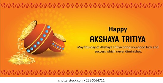 Happy Akshaya Tritiya Indian Hindu Festival Celebration Vector Design