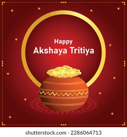 Happy Akshaya Tritiya Indian Hindu Festival Celebration Vector Design