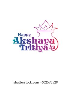 Happy Akshaya Tritiya Text Illustration 