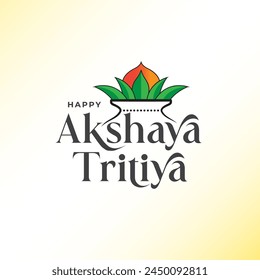 Happy Akshaya Tritiya Typographic Vector Design Background Template