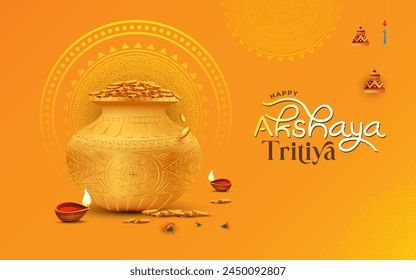 Happy Akshaya Tritiya Vector Background Design Template