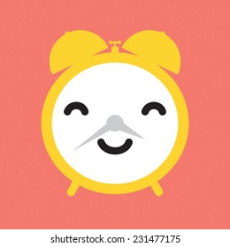 "Happy alarm clock" vector illustration