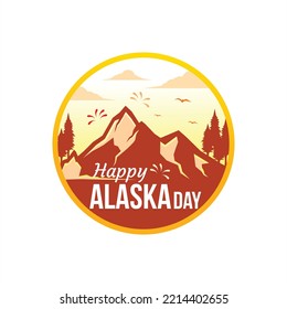 Happy alaska day vector design and illustration