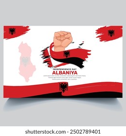 Happy Albanien Independence Day Banner Vektor.