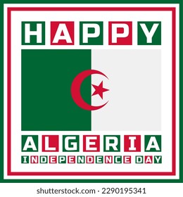 Feliz Día de la Independencia de Argelia Ilustración de diseño de plantilla de vectores