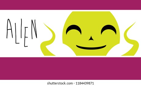 happy alien illustration