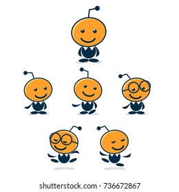 Happy alien mascot vector logo design