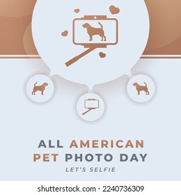 Happy All American Pet Photo Day Celebration Vector Design Illustration for Background, Poster, Banner, Advertising, Greeting Card