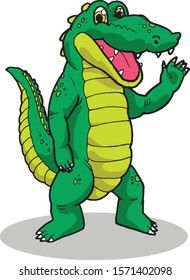 Happy Alligator Cartoon Vector Illustration