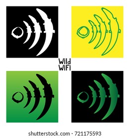 Happy alligator is similar to Wi fi icon