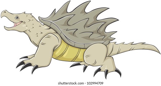 Happy Alligator Snapping Turtle Cartoon