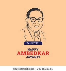 Happy Ambedkar Jayanti social media post festival design with goggles and vidhan shabha of India and ambedkar drawing