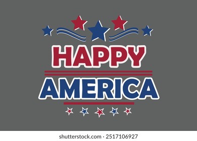 Happy America t shirt design