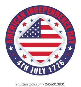 Happy American Independence Day, the 4th of July national holiday. vector illustration with the American flag.