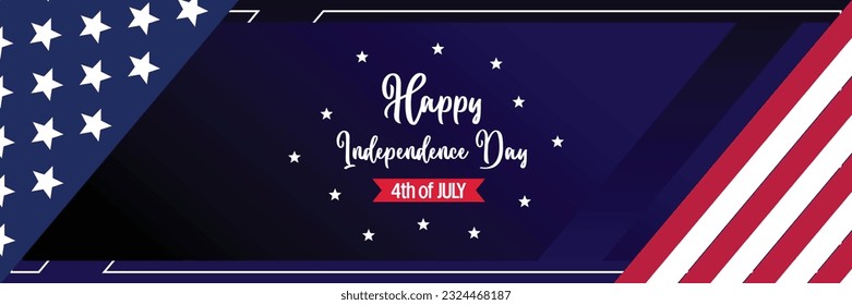 happy american independence day background, with flag decoration. vector design for banner, greeting card, brochure, web, social media.
