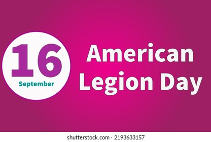 Happy American Legion Day, September 16. Calendar Of September Text Effect, Vector Design