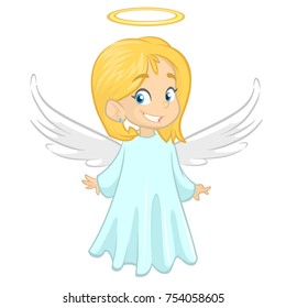 Happy Angel Character Smiling Vector Illustration Stock Vector (Royalty ...