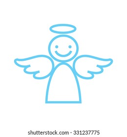 Happy angel on a white background, hilarious characters