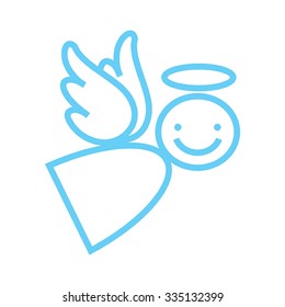 Happy angel on a white background