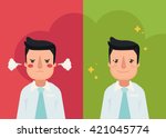 Happy and angry man. flat style modern vector illustration