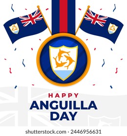 Happy Anguilla Day illustration vector background. Vector eps 10