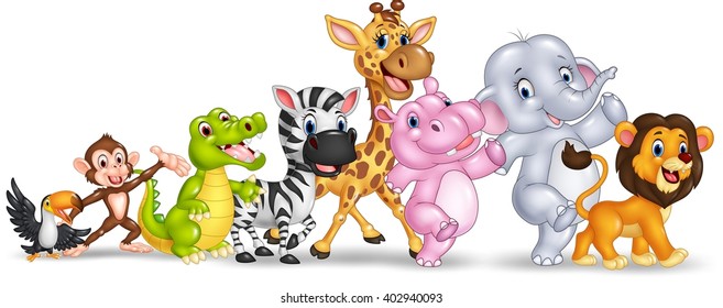 Happy animal africa isolated on white background