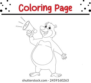 Página de libro para colorear de animales felices para niños