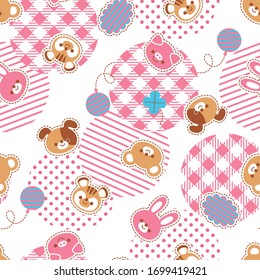 Happy animal illustration material pattern
