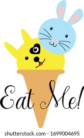 Happy animals, background, vector illustration