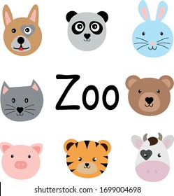 Happy animals, background, vector illustration